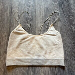 Urban Outfitters Cream Ribbed Bralette